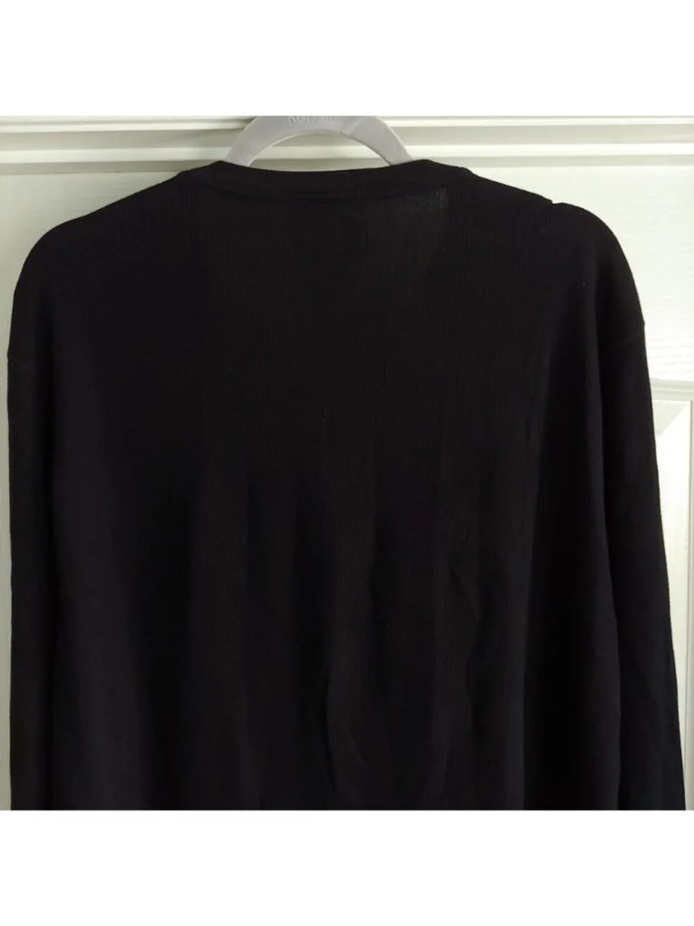 Polo Ralph Lauren Large Pony Logo Ribbed Shirt Black Preppy Collegiate XL